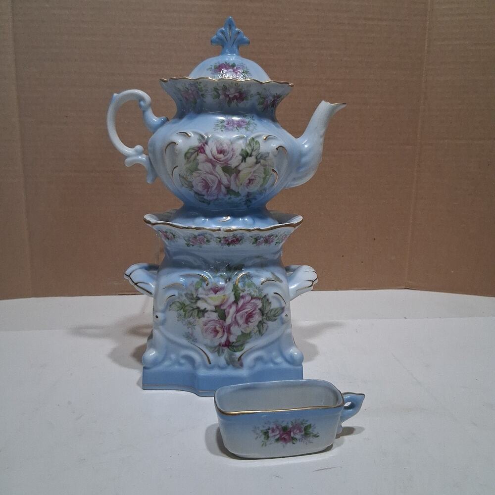 Antique Sèvres Style Porcelain Veilleuse Tea Warmer Tisanière Tea Pot Japan